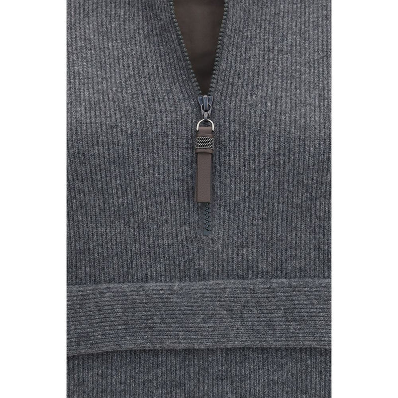 Brunello Cucinelli Gray Cashmere Sweatshirt
