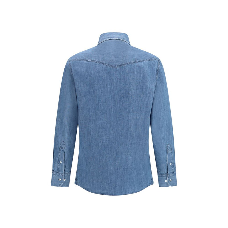 Brunello Cucinelli Blue Denim Shirt