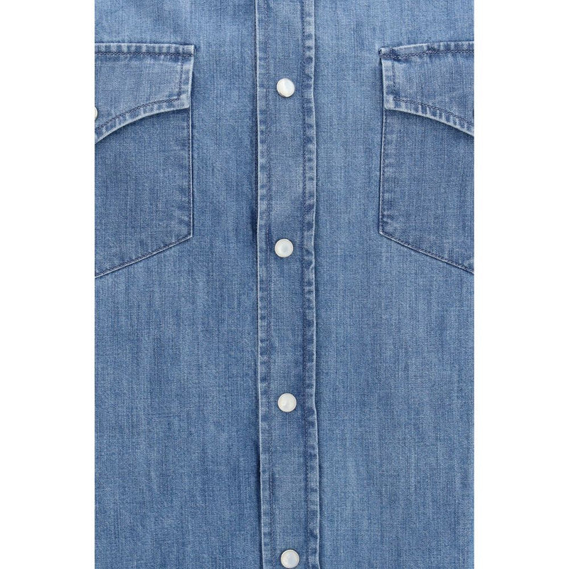 Brunello Cucinelli Blue Denim Shirt