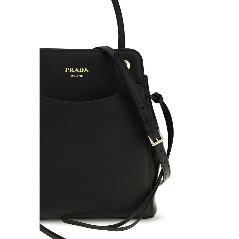 Prada Black Calf Leather Bos Taurus Shoulder Bag