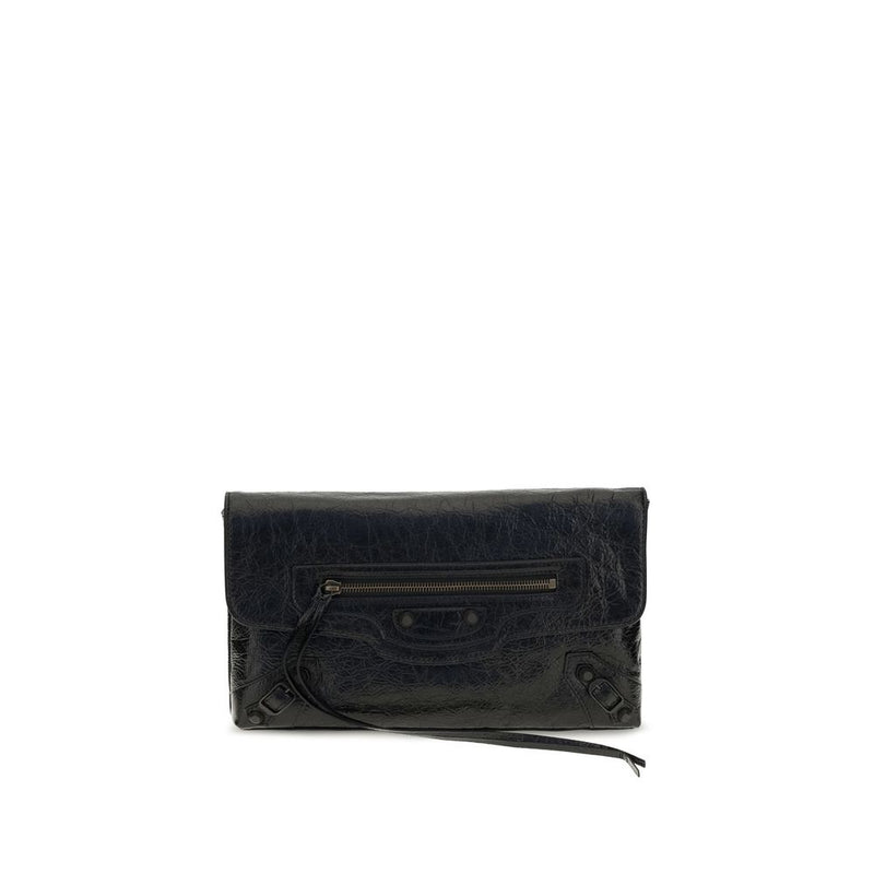 Balenciaga Black Lamb Ovis Aries Clutch Bag