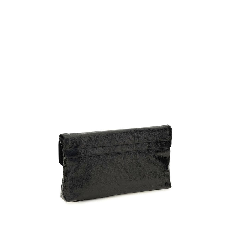 Balenciaga Black Lamb Ovis Aries Clutch Bag