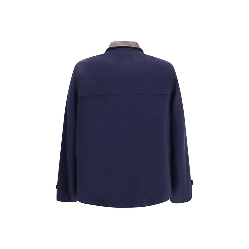 Brunello Cucinelli Blue Wool Oves Aries Full-Length Jacket