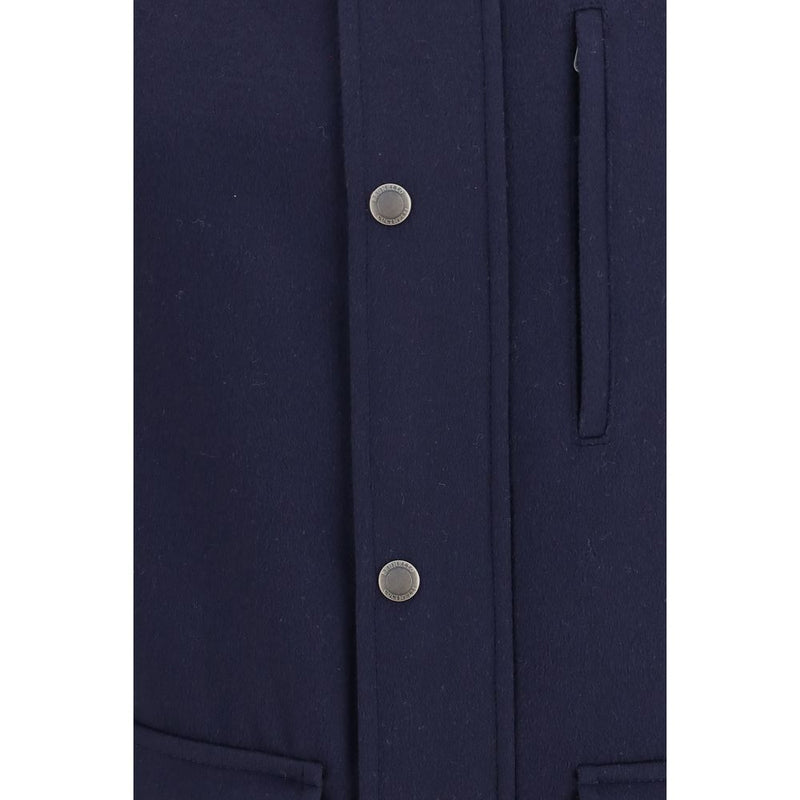 Brunello Cucinelli Blue Wool Oves Aries Full-Length Jacket