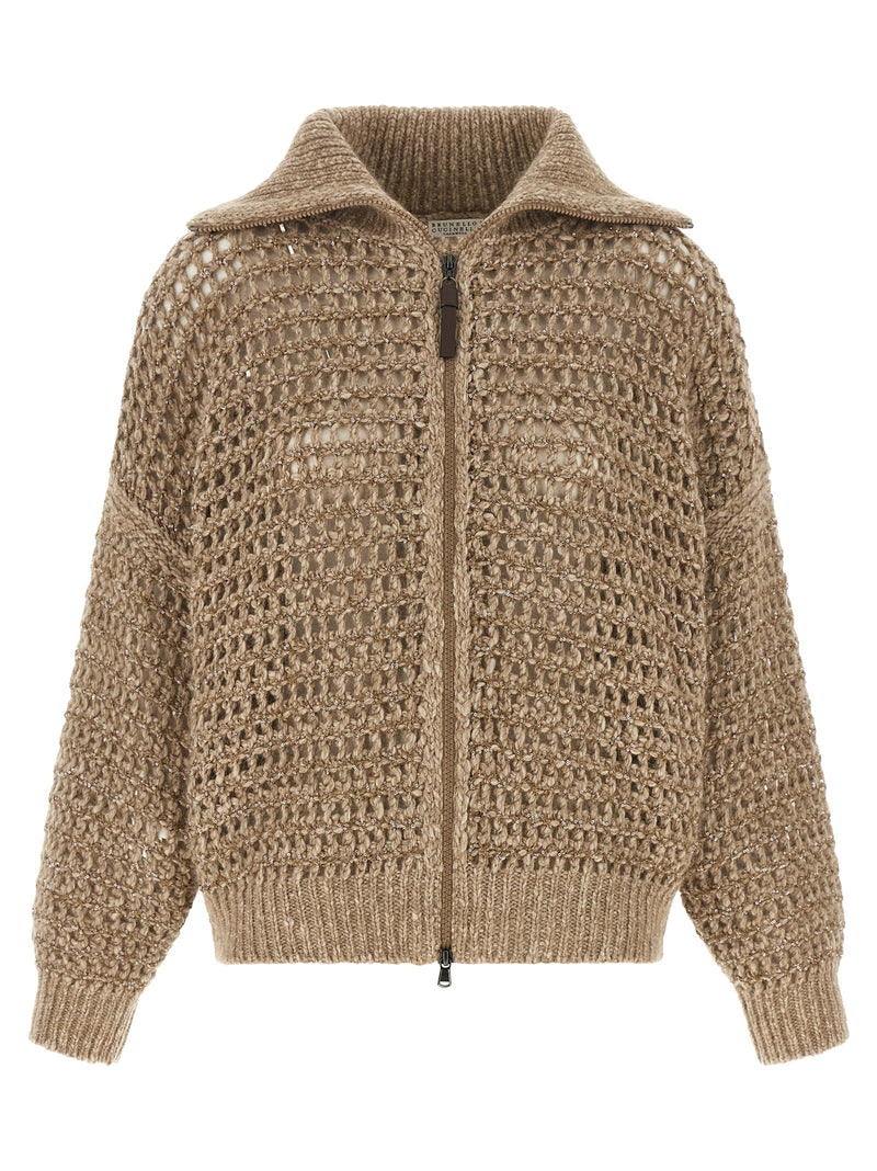 Brunello Cucinelli Beige Elastane Cardigan