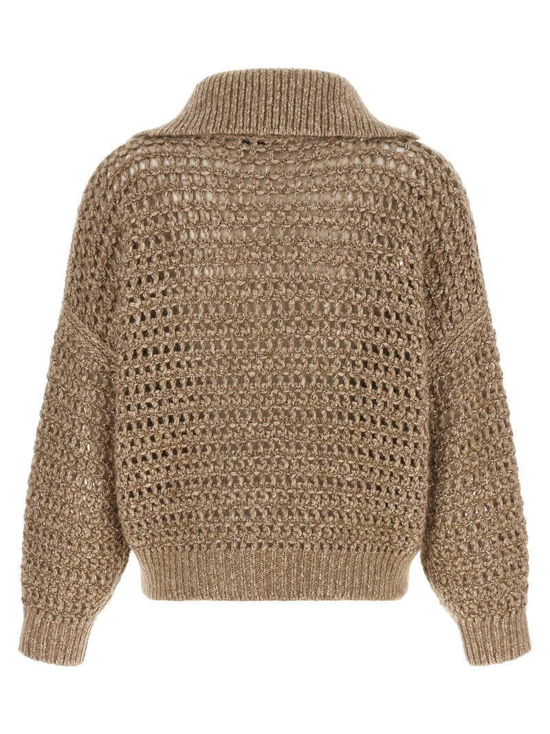 Brunello Cucinelli Beige Elastane Cardigan