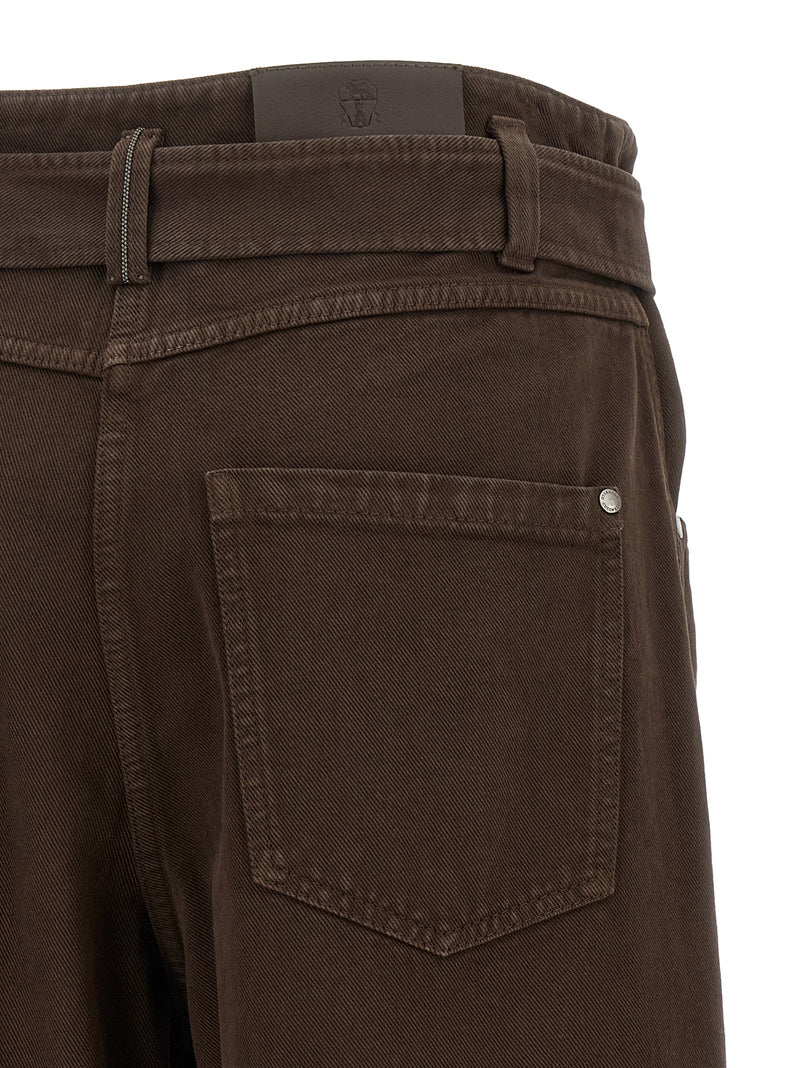 Brunello Cucinelli Brown Cotton Jeans Denim