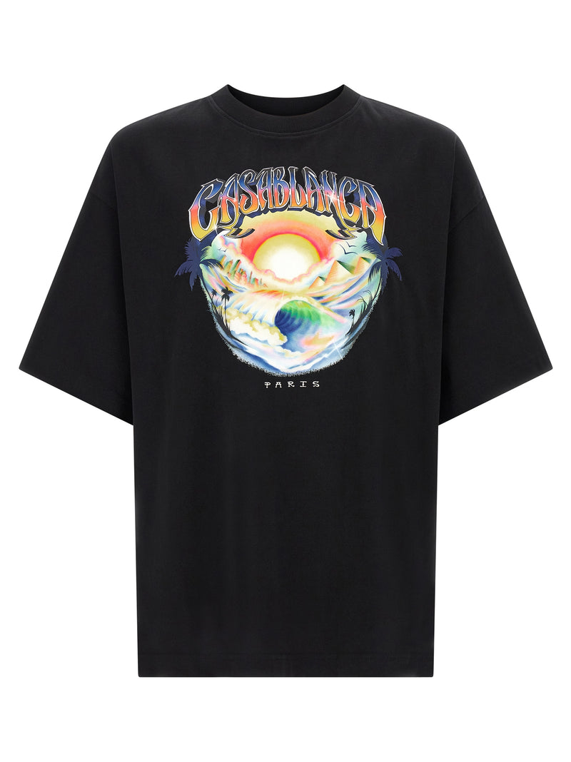 Casablanca Black Organic Cotton T-Shirt