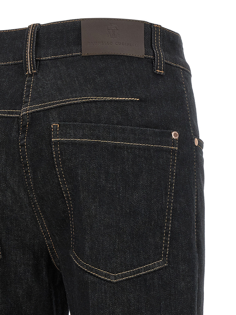 Brunello Cucinelli Blue Cotton Flared Jeans