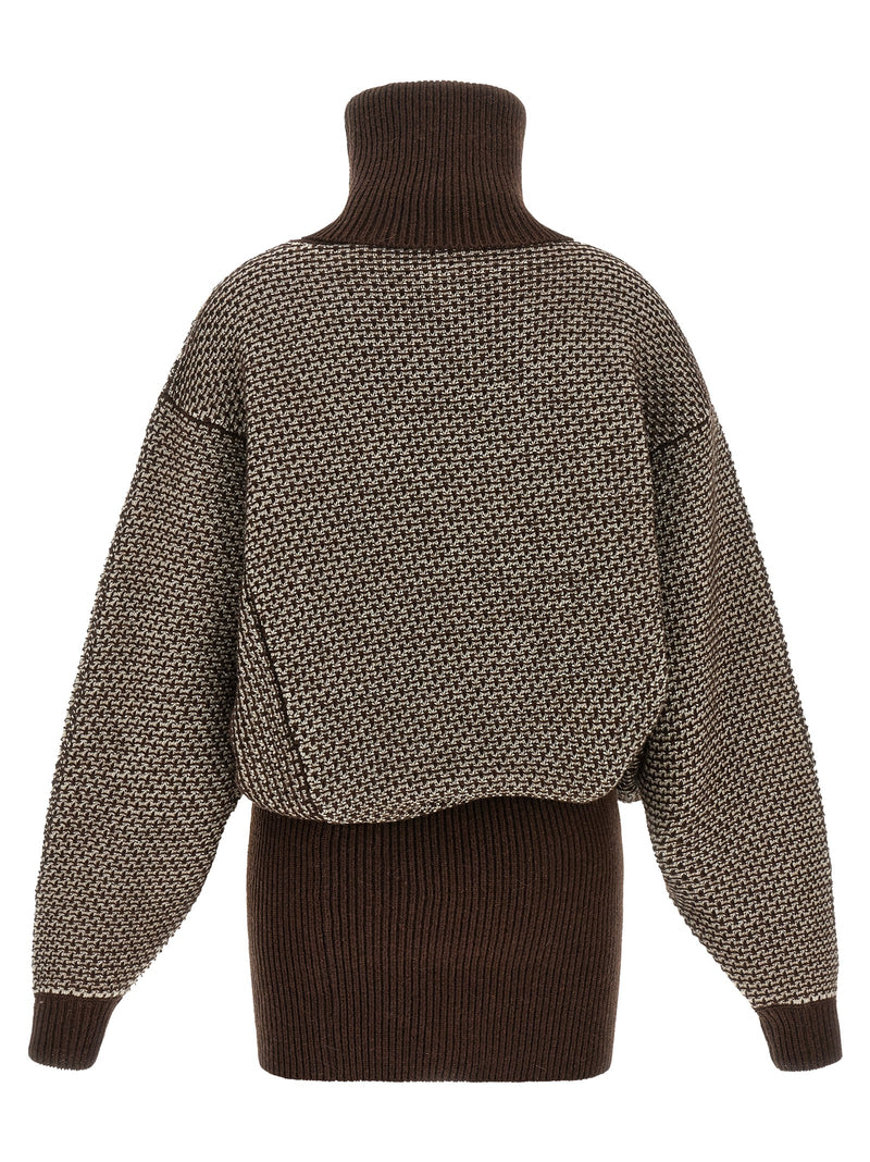 MM6 Maison Margiela Brown Wool Short Dress