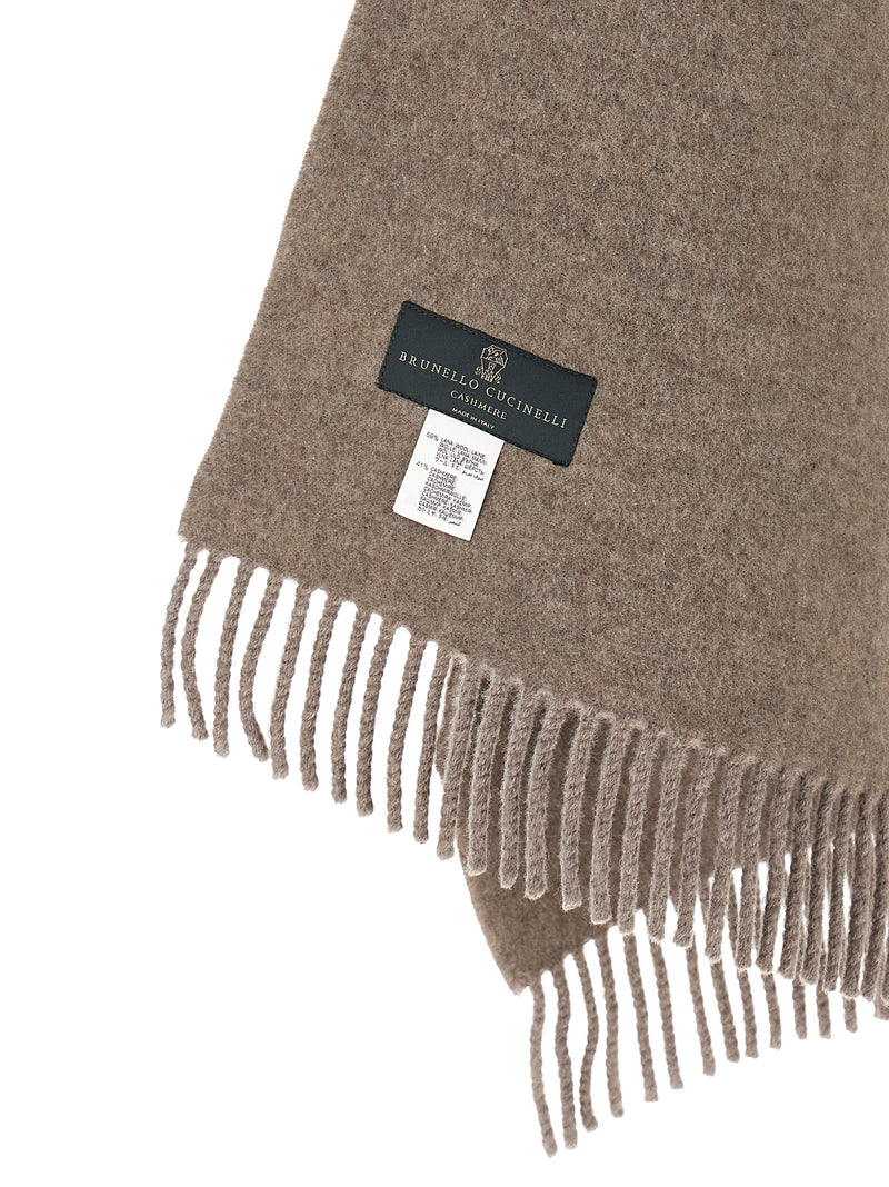 Brunello Cucinelli Brown Wool Scarf