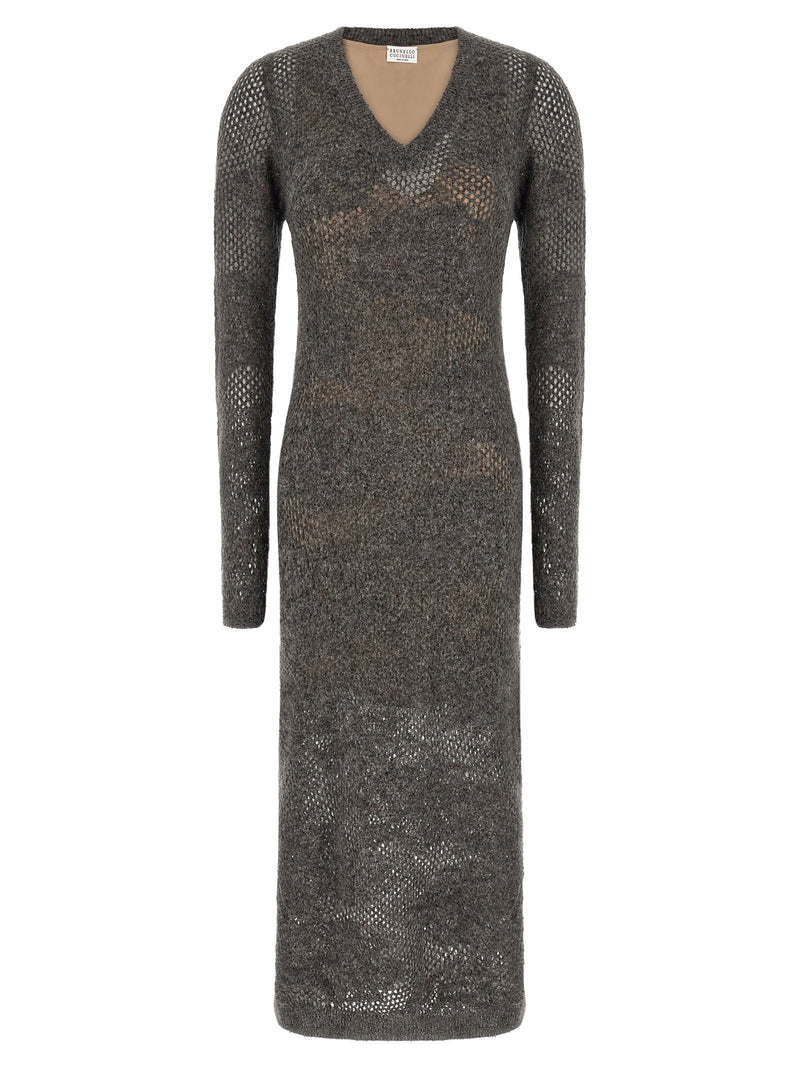 Brunello Cucinelli Gray Nylon Casual Dress