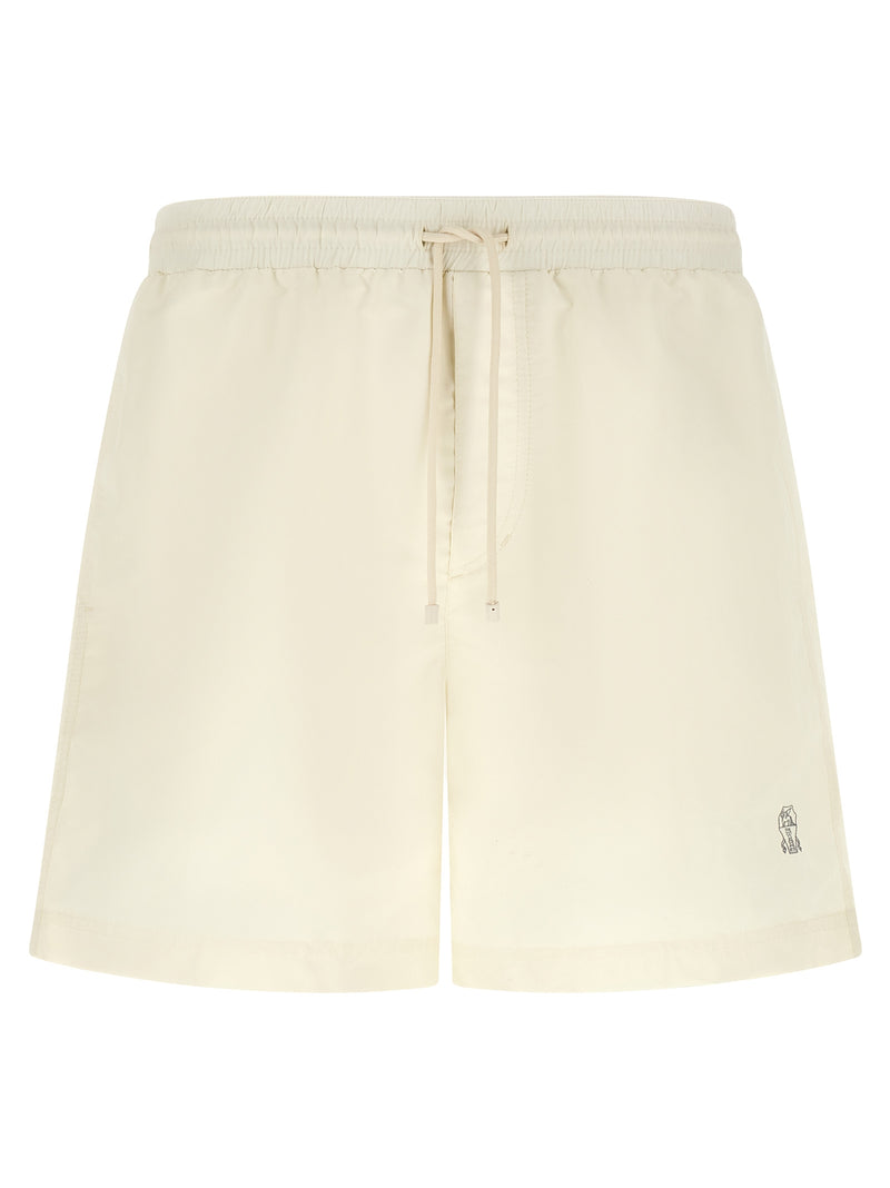 Brunello Cucinelli White Polyester Swim Shorts