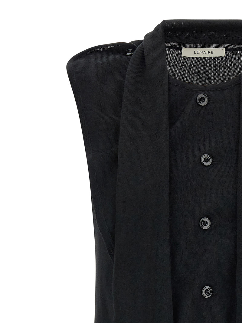 Lemaire Black Wool Sleeveless Jacket