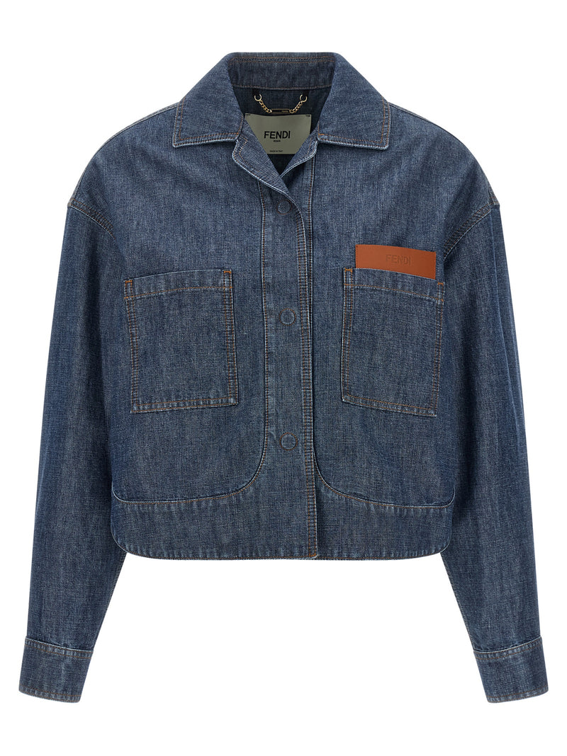 Fendi Blue Cotton Denim Jacket