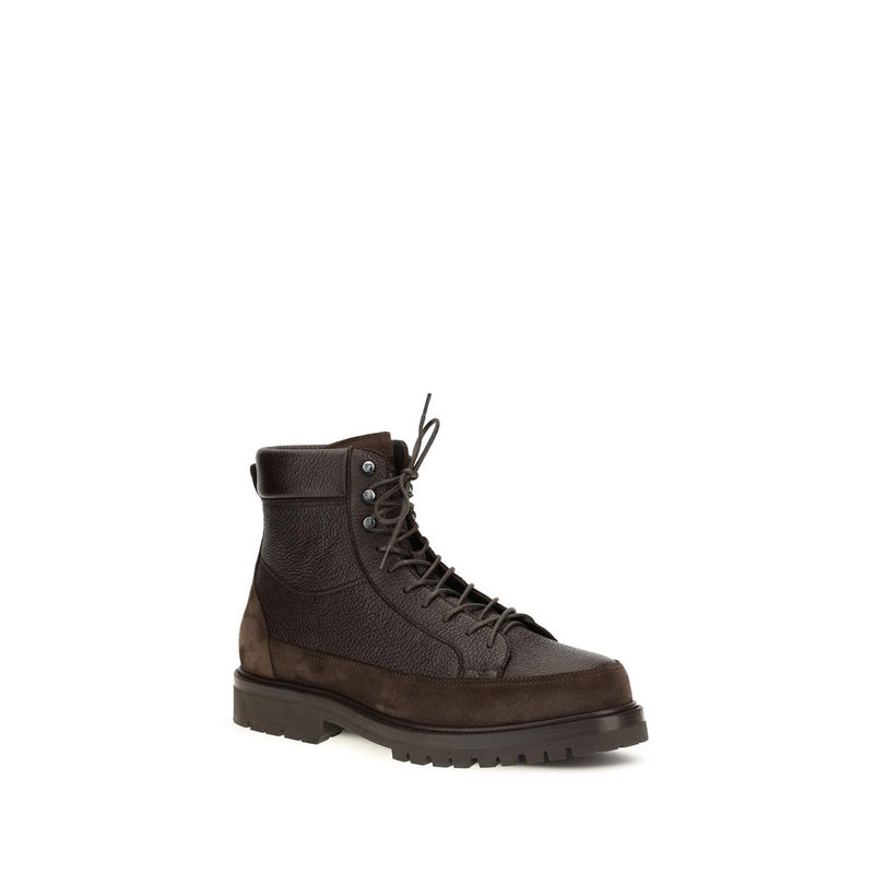 Brunello Cucinelli Brown Deer Lace-Up Boots