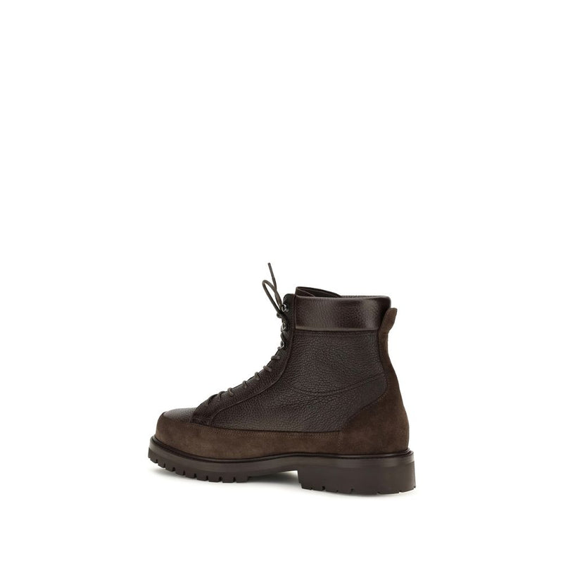 Brunello Cucinelli Brown Deer Lace-Up Boots