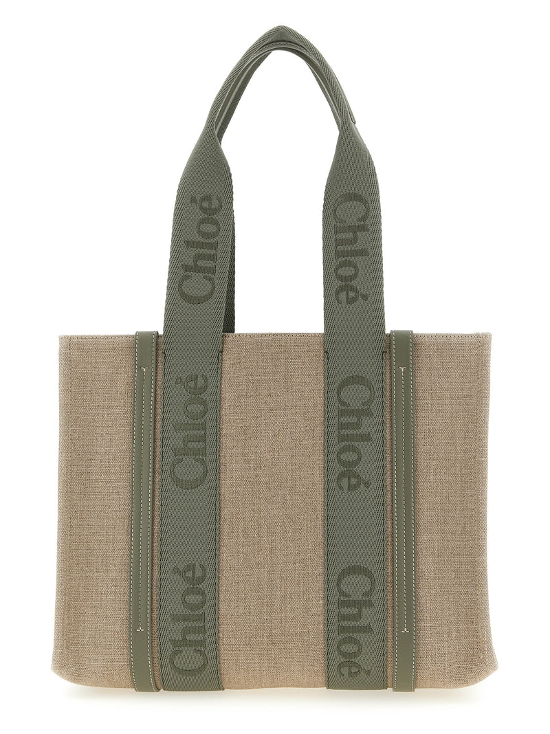 Chloé Bicolor Linen Tote Bag