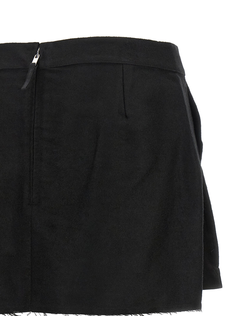 Rick Owens Black Ramie Long Skirt