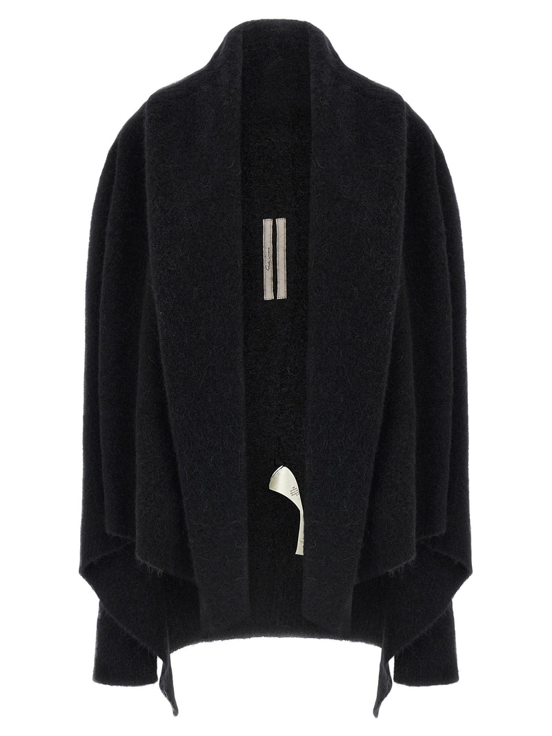 Rick Owens Black Marabou Cardigan