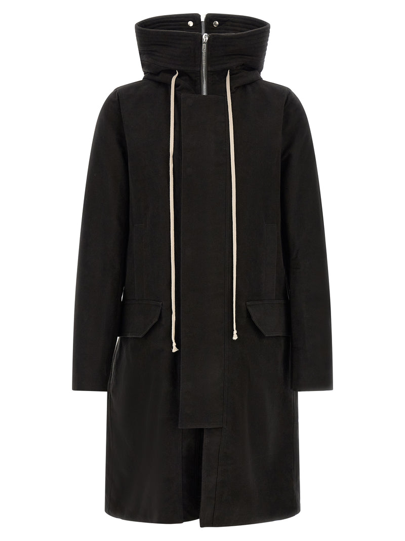 Rick Owens Black Cotton Parka
