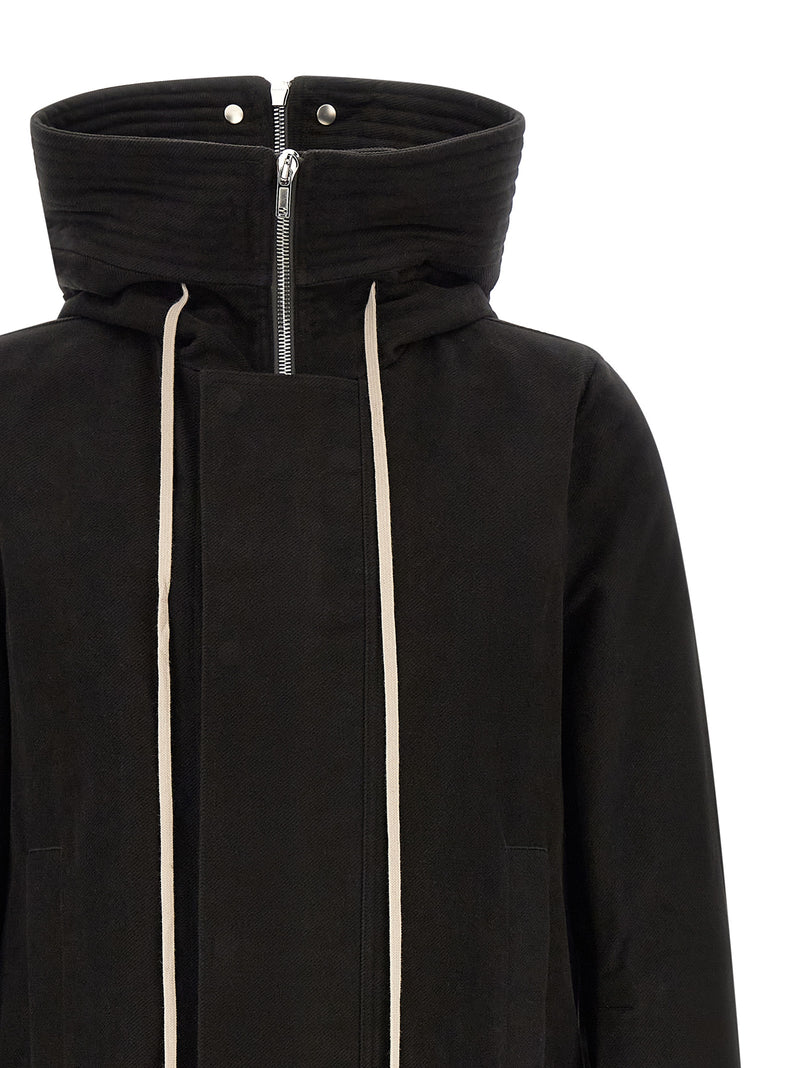 Rick Owens Black Cotton Parka