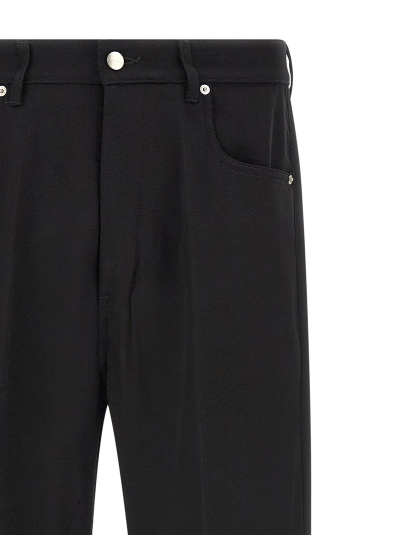 Rick Owens Black Cotton Relaxed Fit Jeans