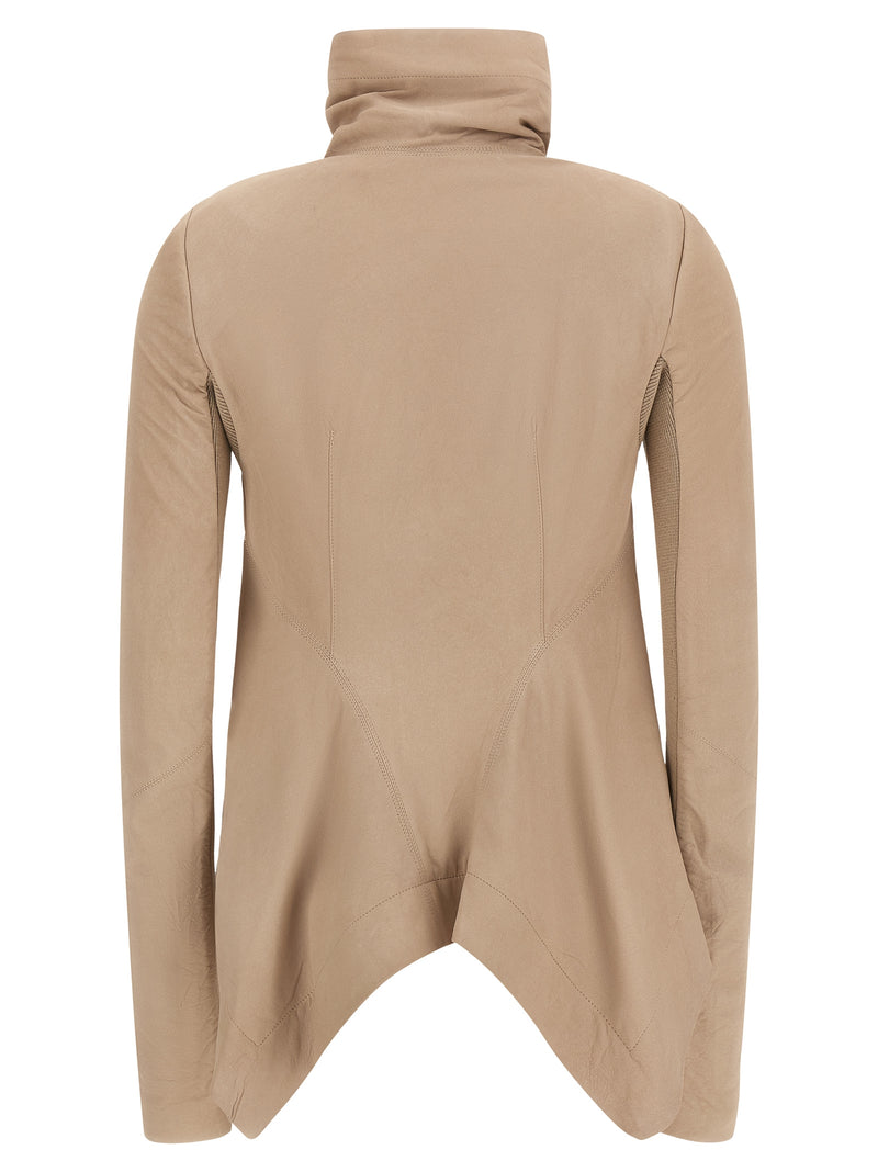 Rick Owens Beige Lamb Leather Leather Jacket