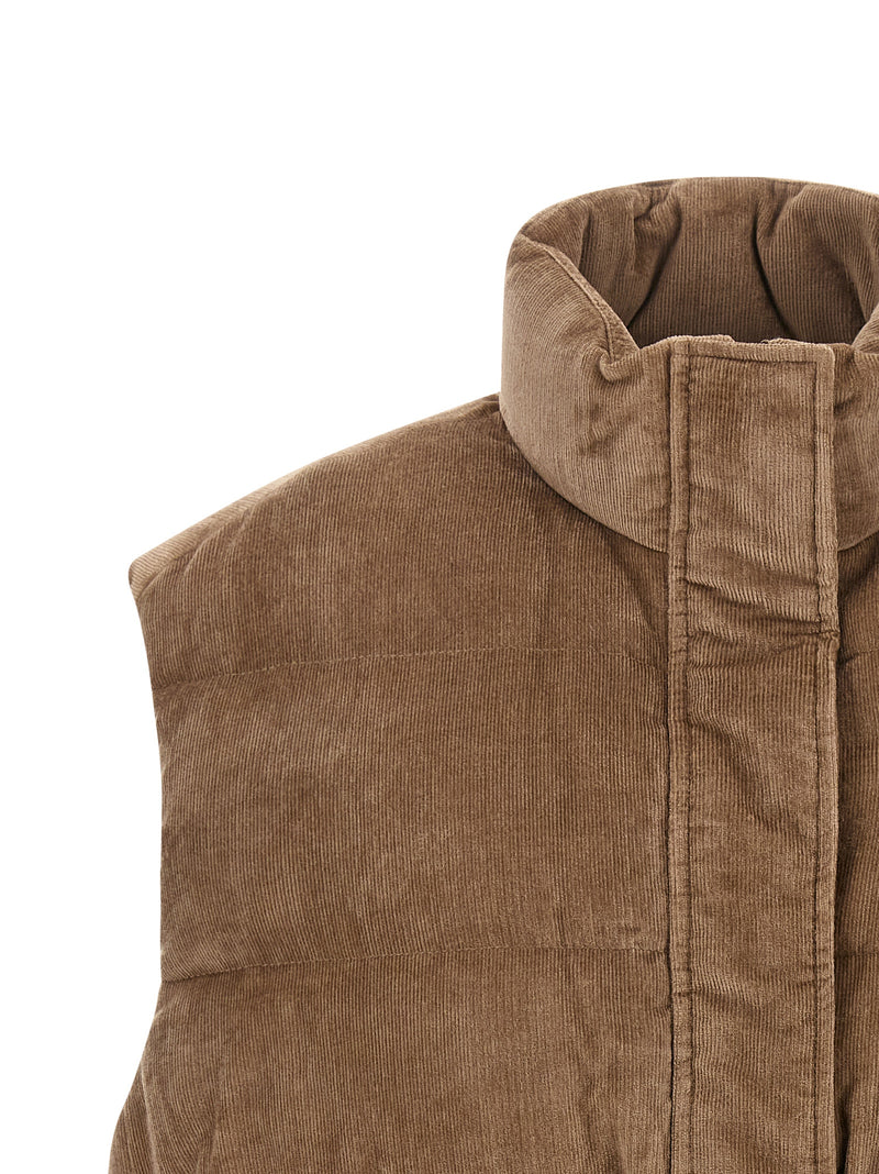 Brunello Cucinelli Beige Viscose Sleeveless Jacket