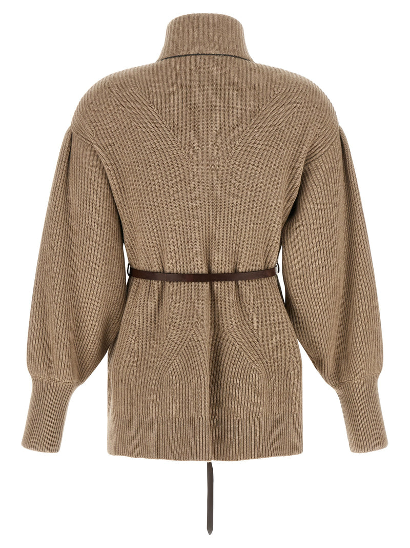 Brunello Cucinelli Beige Virgin Wool Cardigan
