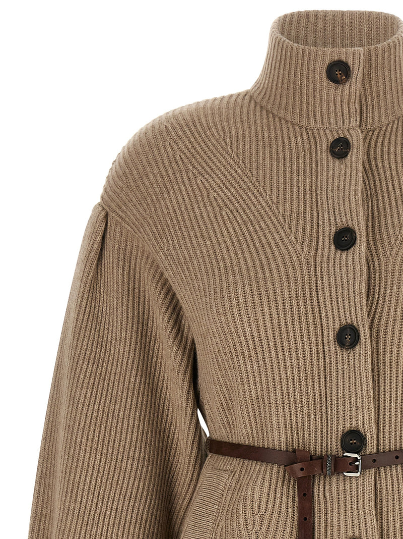 Brunello Cucinelli Beige Virgin Wool Cardigan