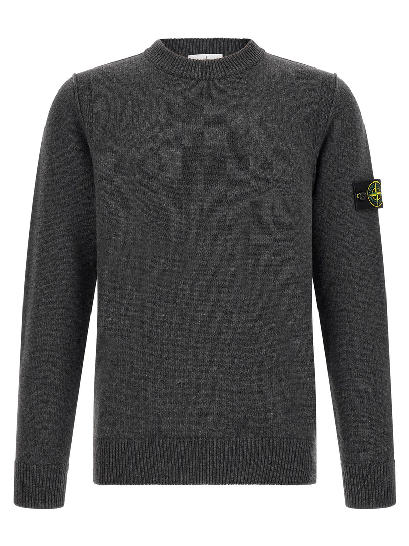 Stone Island Gray Virgin Wool Cardigan