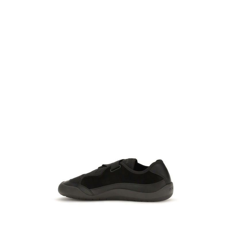 Prada Black Calf Leather Bos Taurus Athletic Sneakers