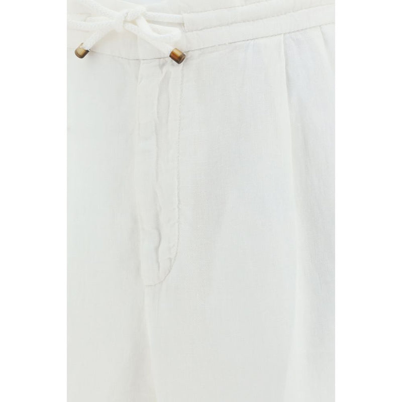 Brunello Cucinelli White Linen Casual Pants
