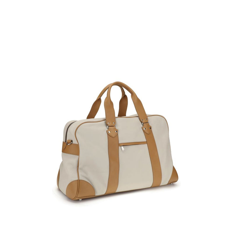 Brunello Cucinelli Beige Calf Leather Bos Taurus Luggage And Travel