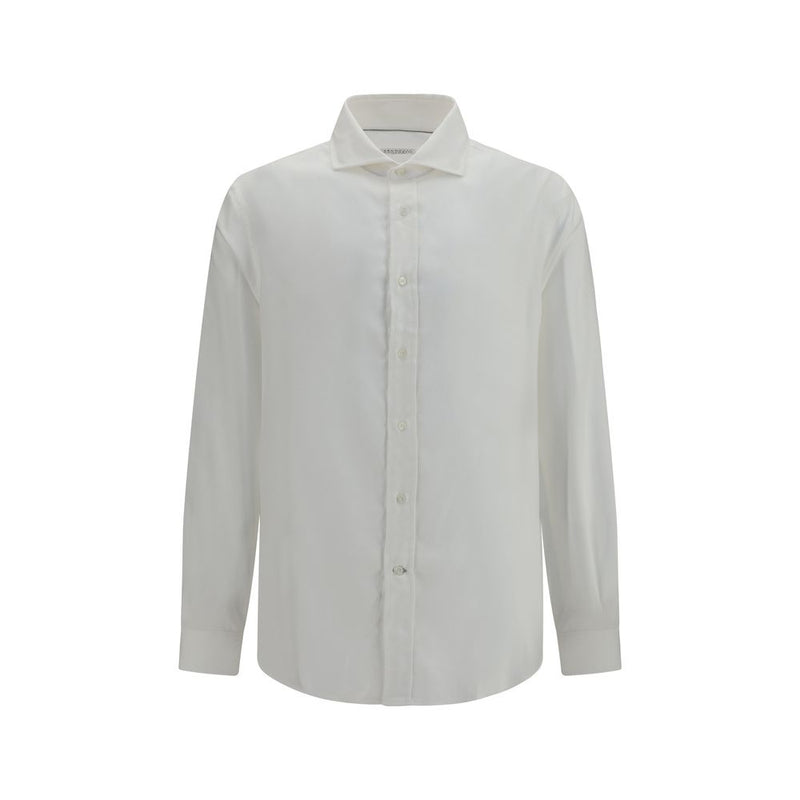 Brunello Cucinelli White Cotton Dress Shirt