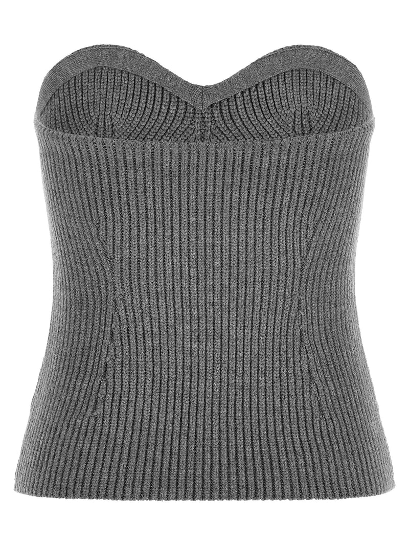 Jil Sander Gray Virgin Wool Blouse