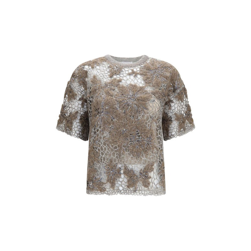 Brunello Cucinelli Beige Mohair Pattern Shirt