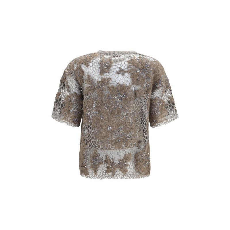 Brunello Cucinelli Beige Mohair Pattern Shirt