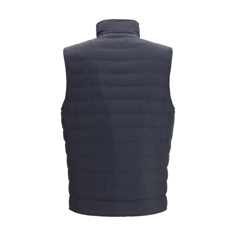 Brunello Cucinelli Blue Polyester Sleeveless Jacket