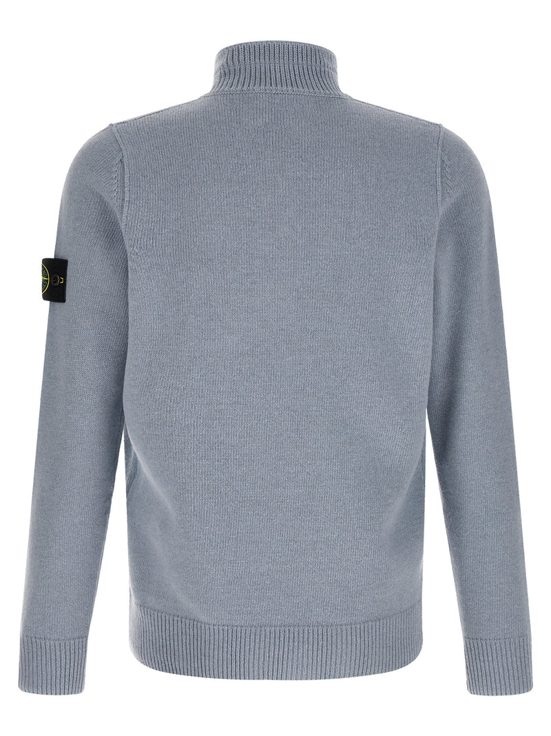 Stone Island Blue Virgin Wool Cardigan