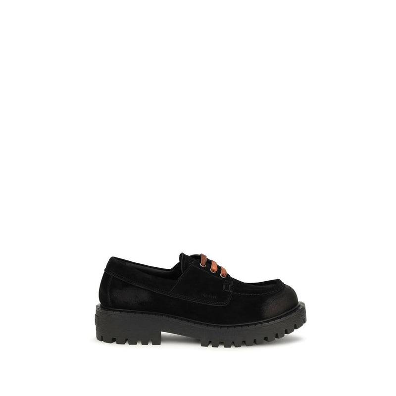 Prada Black Suede Leather Slip-On Loafers