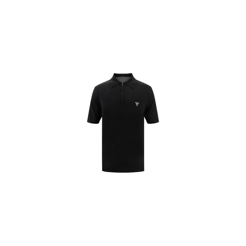 Prada Black Wool Oves Aries Polo Shirt