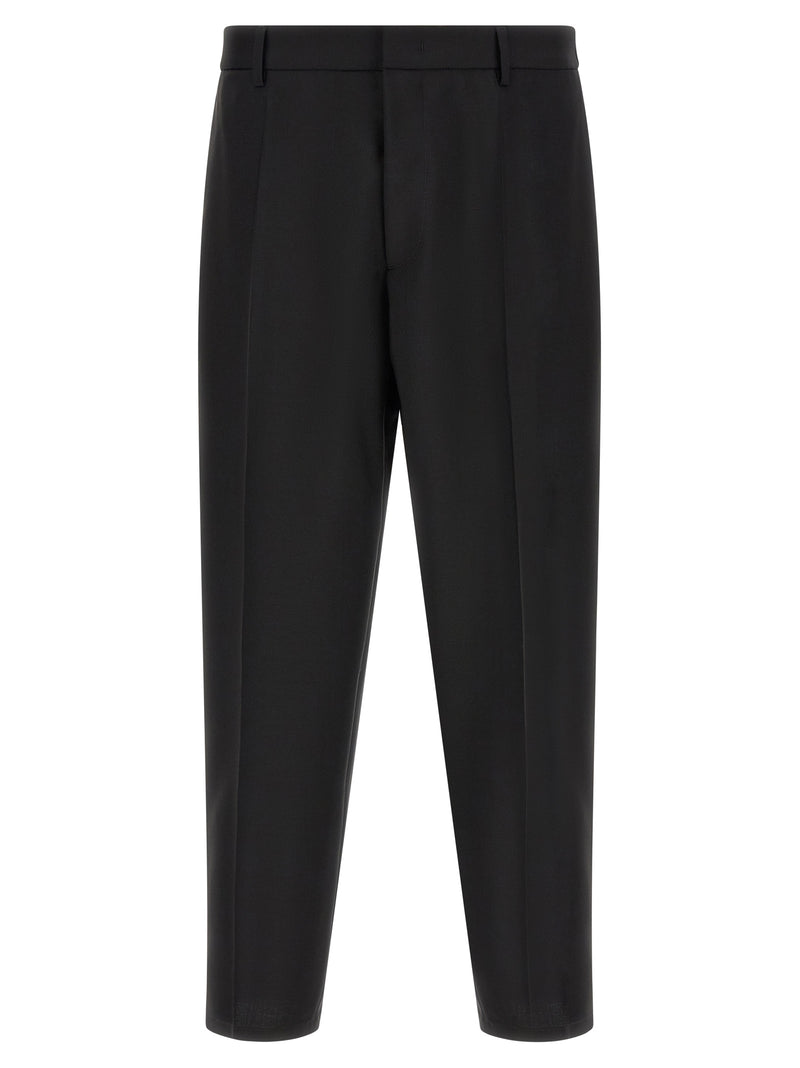 Jil Sander Black Virgin Wool Cropped Pants
