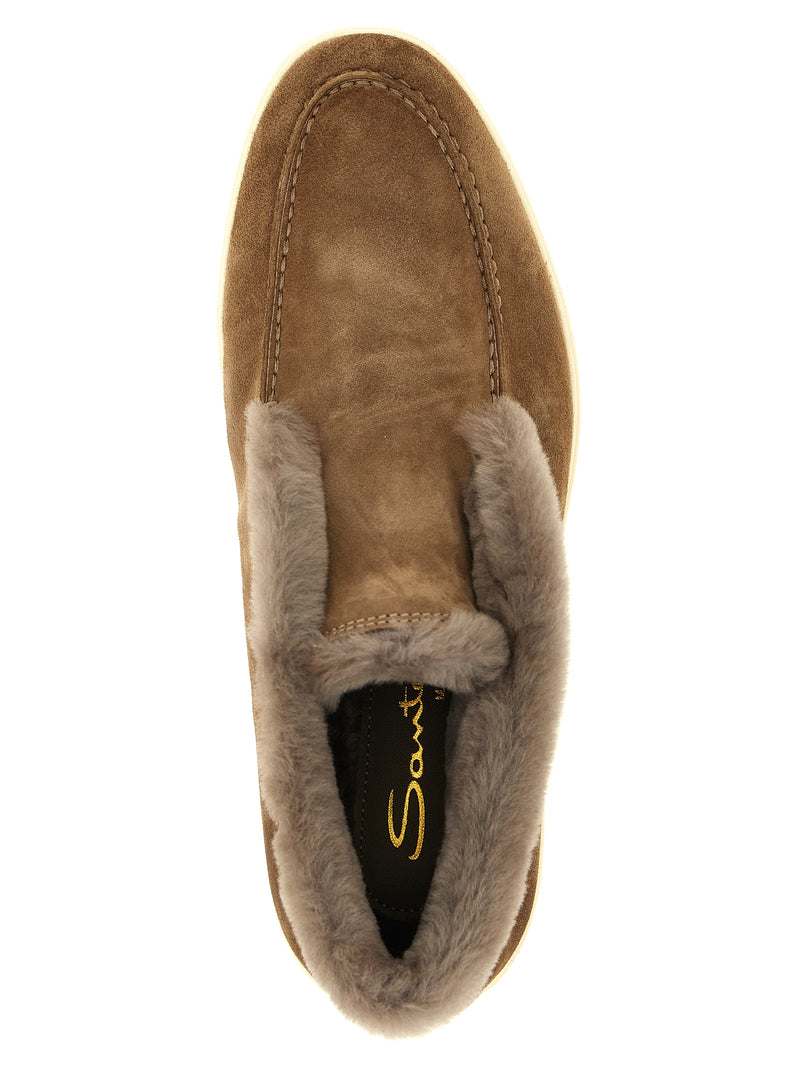Santoni Brown Calfskin Ankle Boots