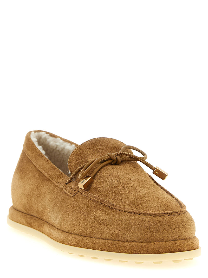 Tod's Beige Calfskin Slip-On Loafers