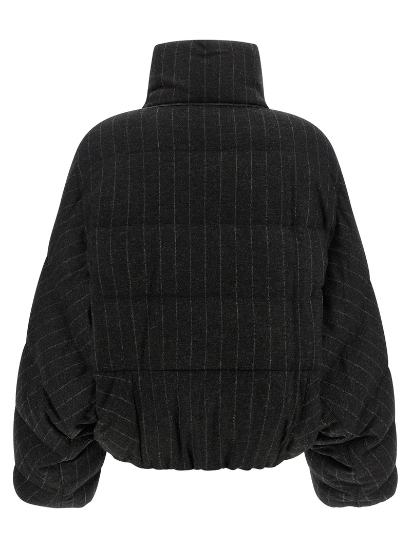 Brunello Cucinelli Gray Virgin Wool Full-Length Jacket