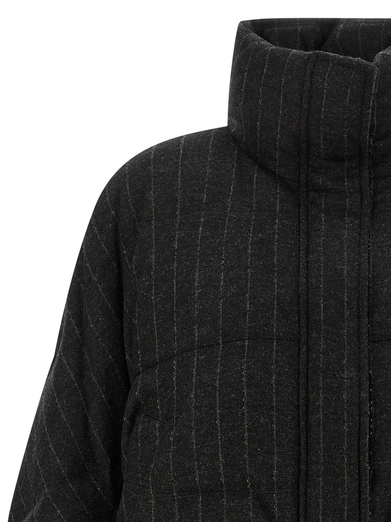 Brunello Cucinelli Gray Virgin Wool Full-Length Jacket