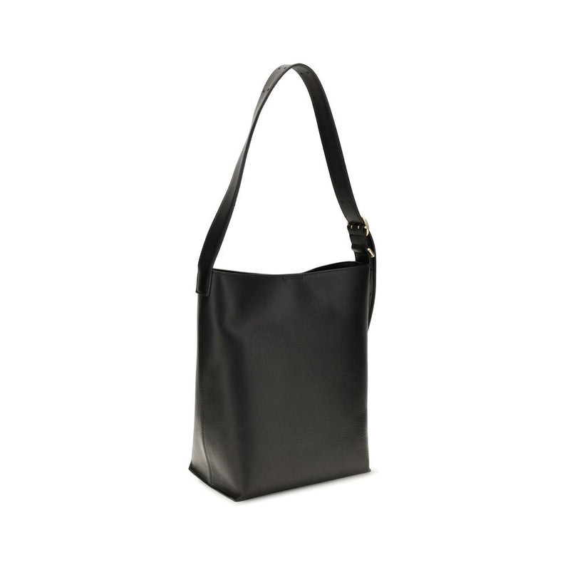 Jil Sander Black Calf Leather Bos Taurus Shoulder Bag