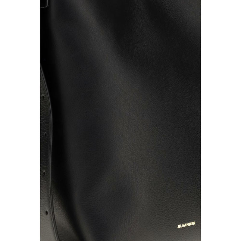 Jil Sander Black Calf Leather Bos Taurus Shoulder Bag
